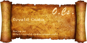 Ozvald Csaba névjegykártya