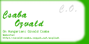 csaba ozvald business card